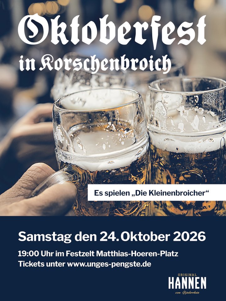 O’zapft is in Korschenbroich! 🍻🥨 Zeit, das Dirndl aus dem Schrank zu holen und die Lederhose einzufetten – bevor sie ein Eigenleben entwickelt! 😉 Auf dem Oktoberfest in Korschenbro …