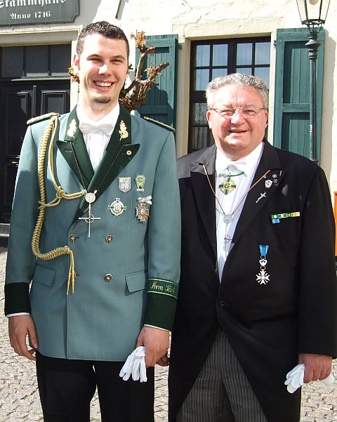 Andreas v.d. Kraan und Peter Schlösser-Präsidenten der Korschenbroicher Bruderschaften