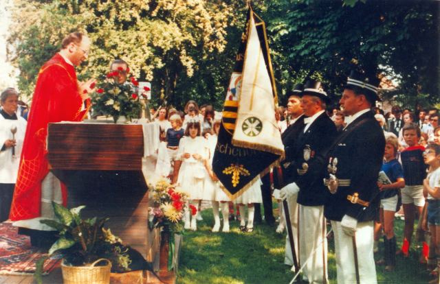 Präsident Peter Knepperges bei der Fahnenweihe am Pfingstmontag 1935