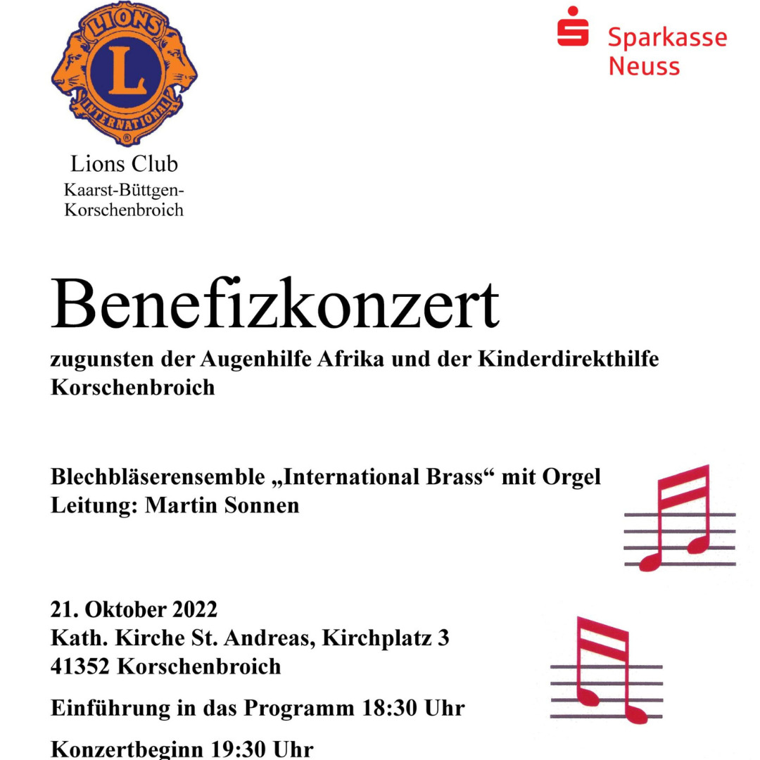 Benefizkonzert am 21. Oktober in der kath. Kirche Korschenbroich