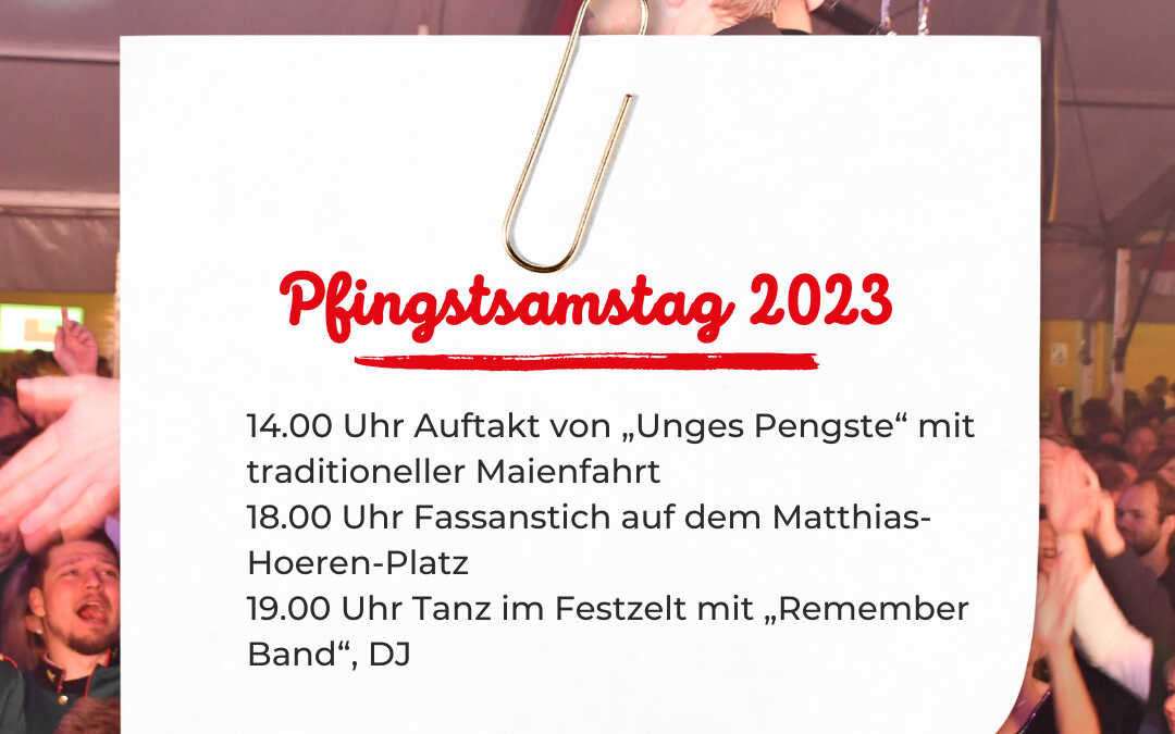 Pfingstsamstag – Der Tag in der Übersicht