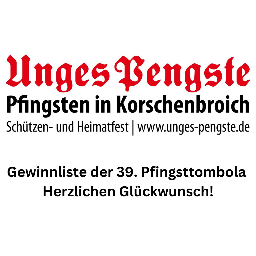 Gewinnliste der Pfingsttombola 2023