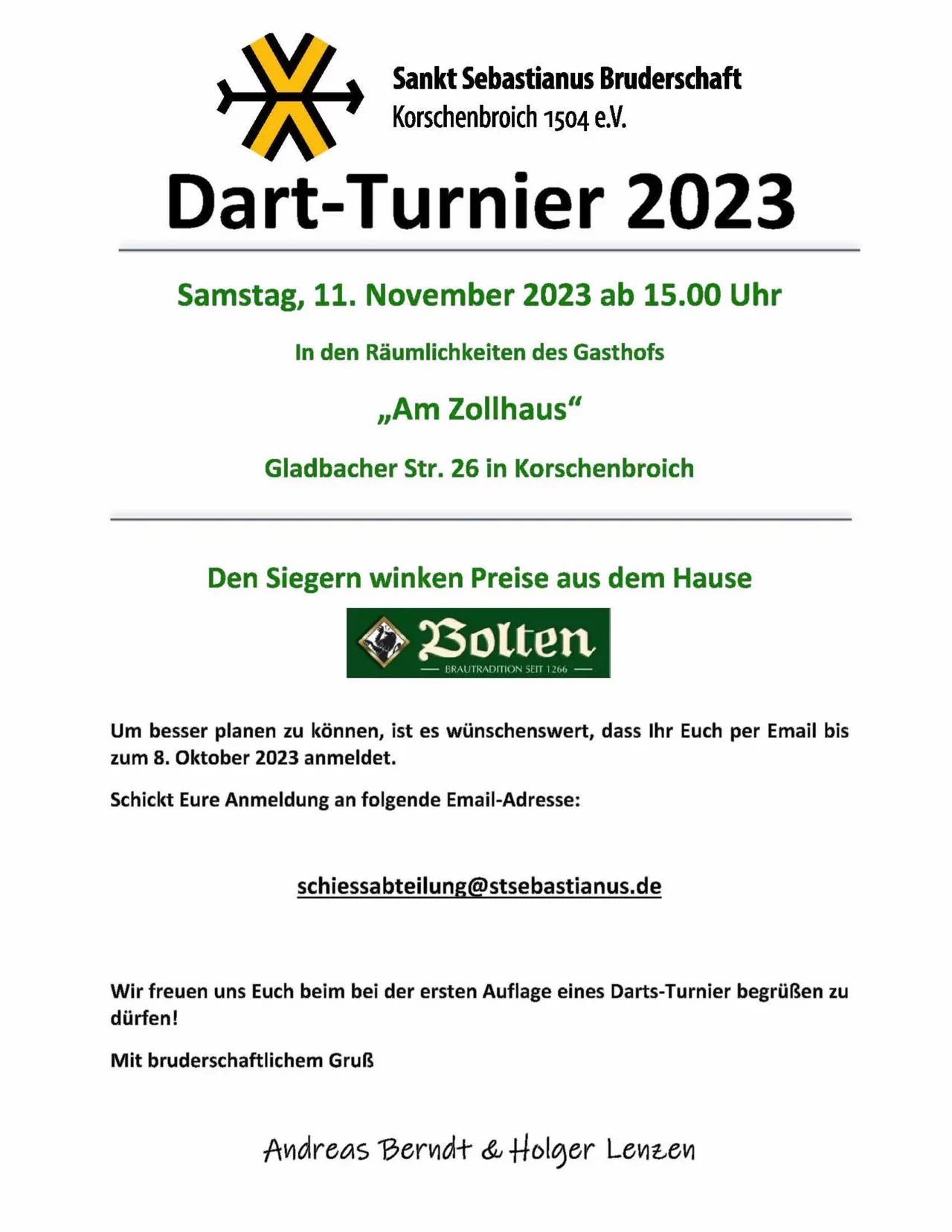 Dart-Turnier der Sebastianer 2013