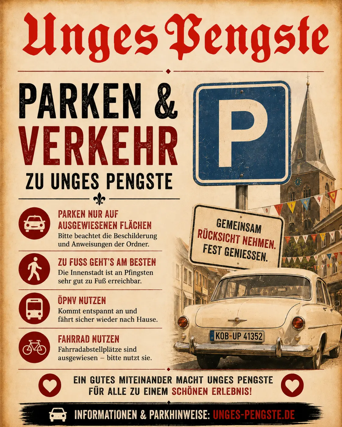 Parken in Korschenbroich während der Pfingsttage